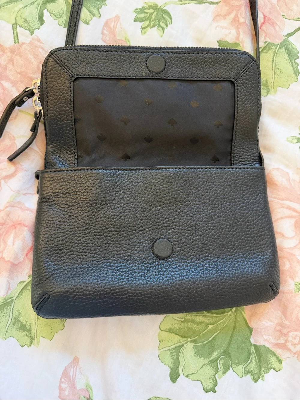 kate spade Black Pebbled Leather Crossbody Purse